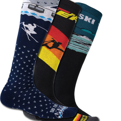 Upslope Lightweight Ski Socks 3 Pack - Mix Pack