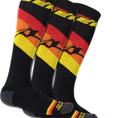 Upslope Lightweight Ski Socks 3 Pack - Night Speed