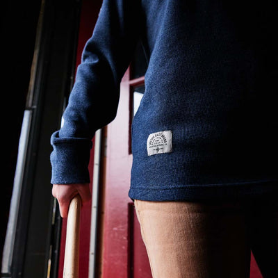 Women's Core Waffle Crew - Navy