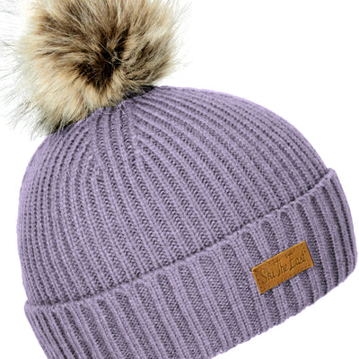 Women's Trapper Pom Beanie - Sunset